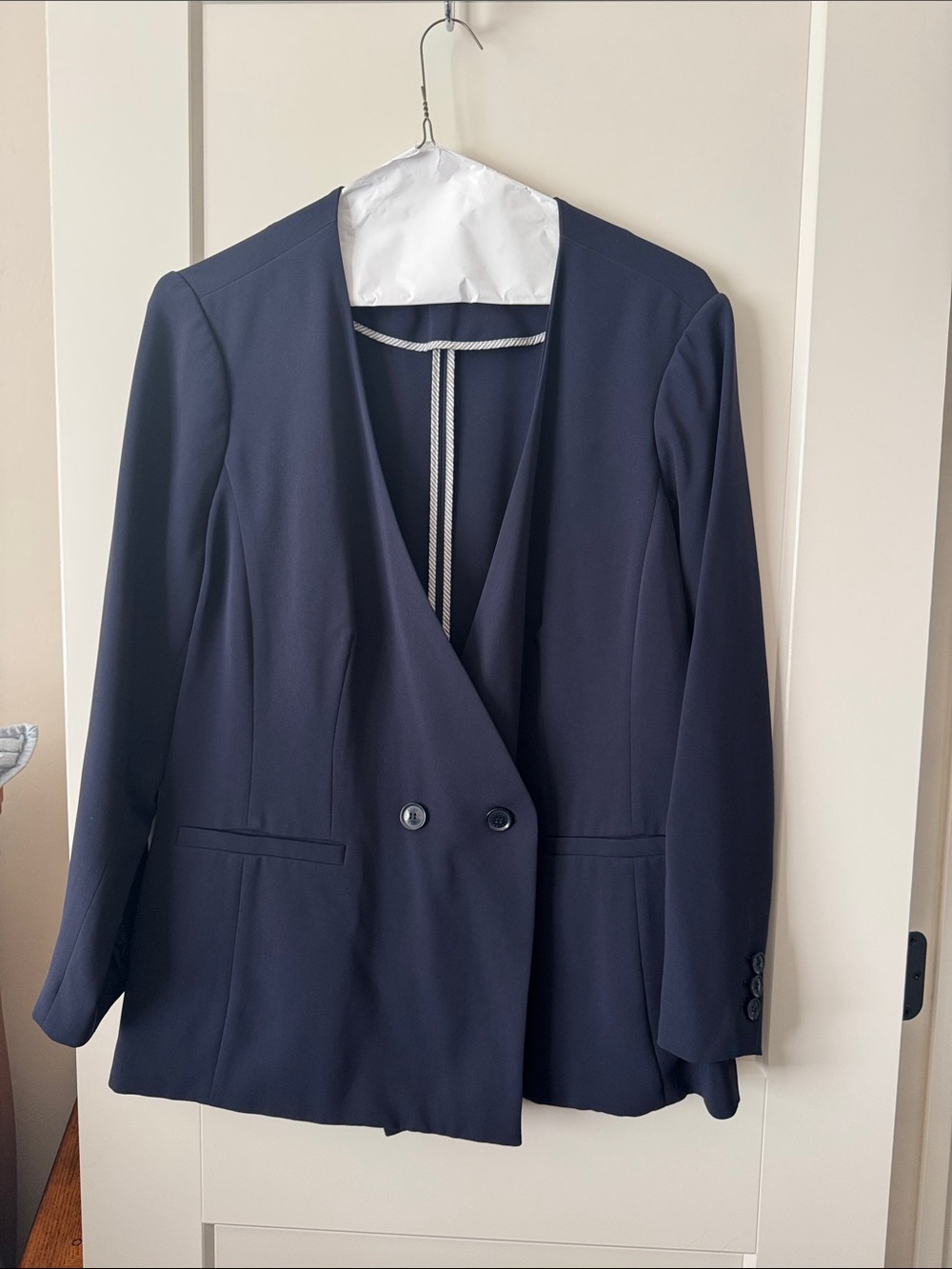 Talbots Navy Double-Breasted Women's Blazer Jacket
